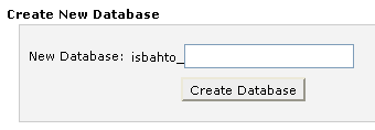 Creating a Database from databases in Cpanel
