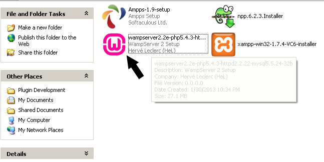 First Step Installing WampServer