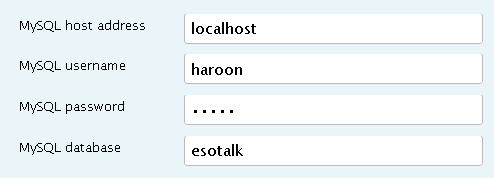 Success connecting database for esotalk forum