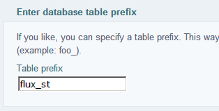 Table prefix of FluxBB Installation