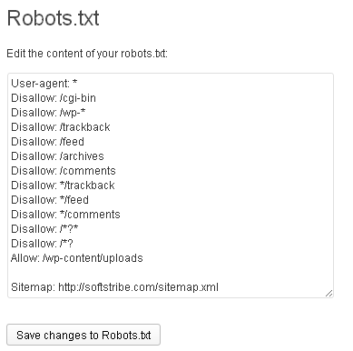 Robots txt file editor