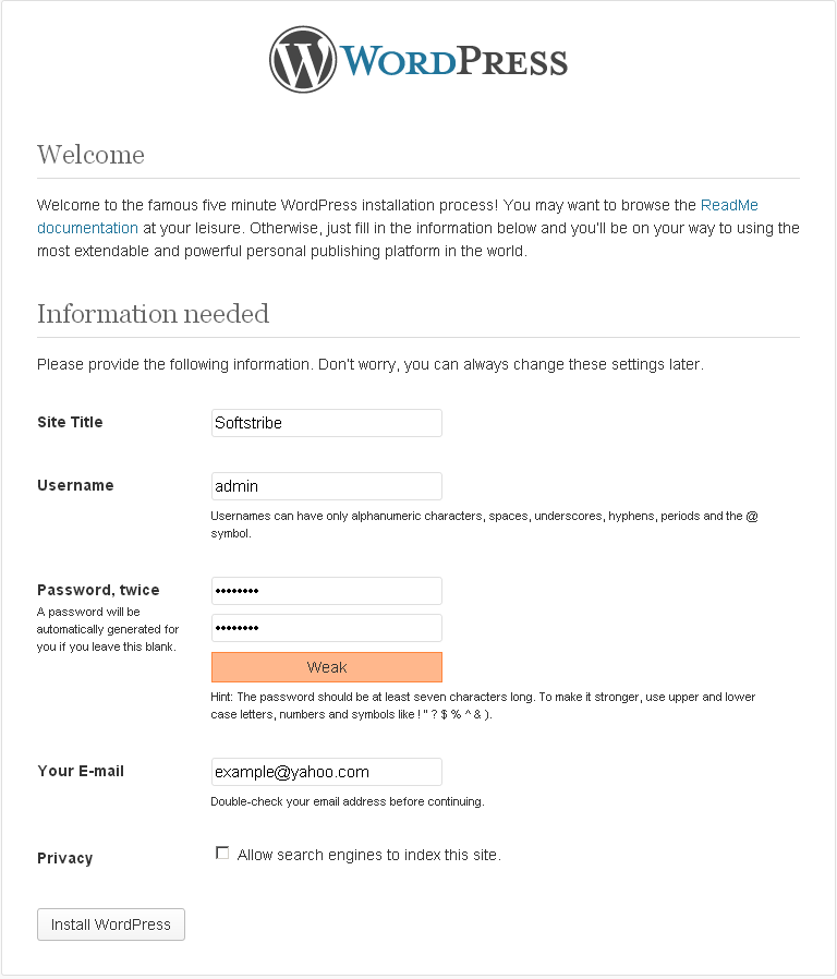 WordPress Installation