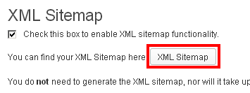 XML Sitemaps button