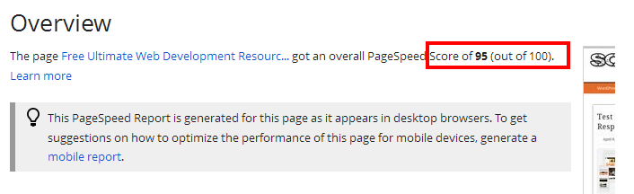 PageSpeed Insights for softstribe