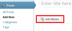 Add New Post WordPress and add media