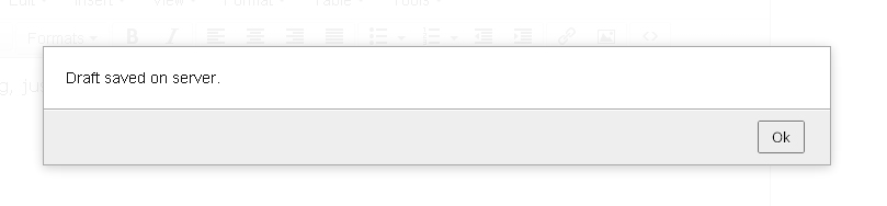 Draft saved on server