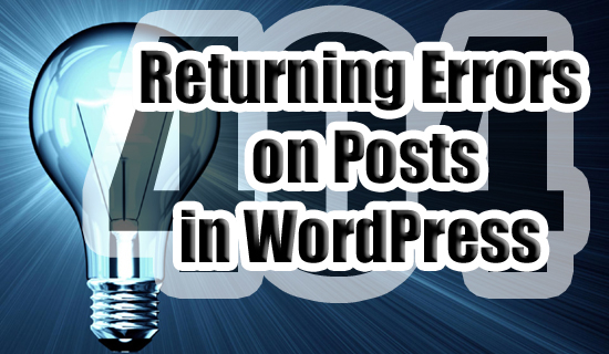 Fix 404 Returning Errors in WOrdPRess copy