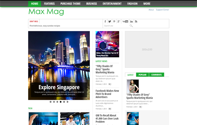 Max Mag Responsive Magazine WordPress Theme