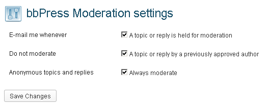 bbPress Moderation Settings WordPress