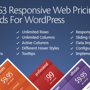 CSS3 Responsive Web Pricing Tables Grids For WordPress