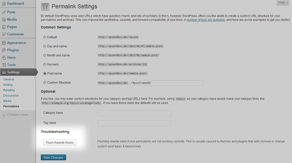 Flush Rewrite Rules in htaccess