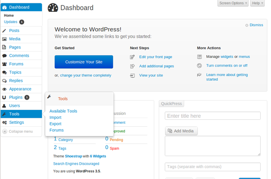 Free Twitter Boostrap Design for WordPress Admin