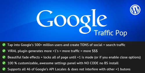 Google Traffic Pop for WordPress