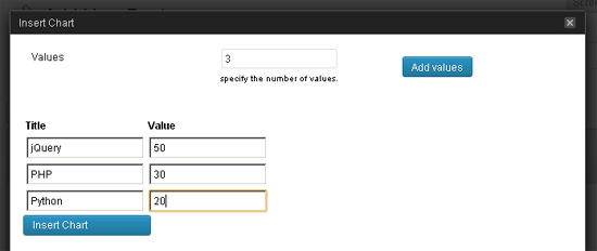 Iced Visualization Chart Settings Page