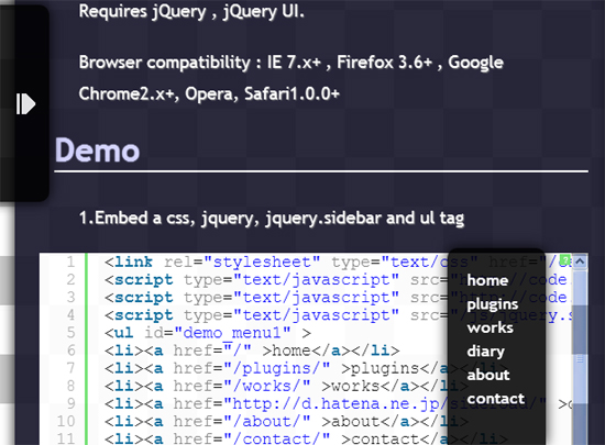 jQuery SideBar Plugin