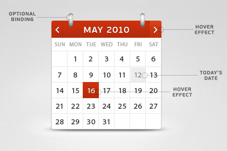 3D Calendar PSD