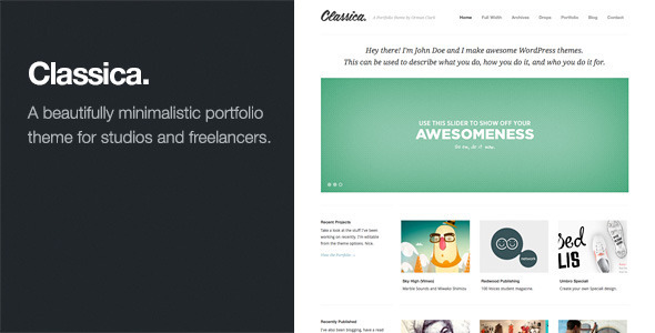 Classica Minimalistic WordPress Portfolio Theme