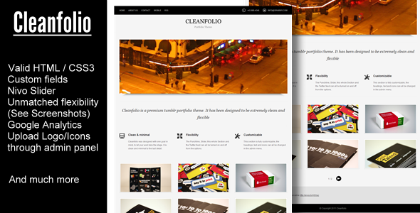 Cleanfolio - A Clean Tumblr Portfolio Theme