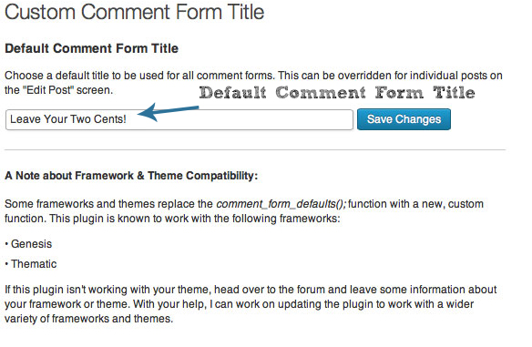 Custom Comment Form Title