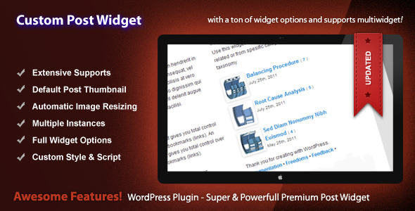 Custom Post Widget - WordPress Premium Plugin