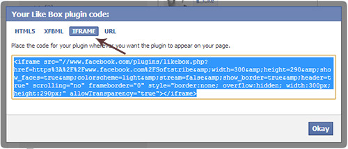 Facebook Like Box Get Iframe Code