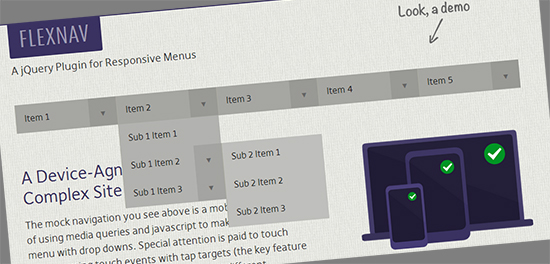 FlexNav jQuery Plugin For Responsive Menus