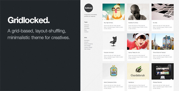 Gridlocked Minimalistic WordPress Portfolio Theme