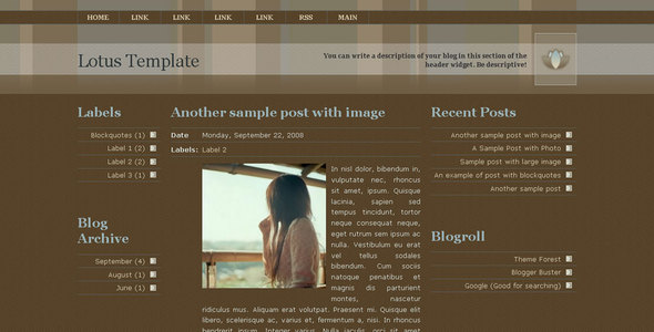 Lotus Template for Blogger