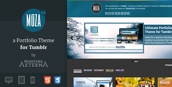 MUZA - Categorized Portfolio Theme for Tumblr