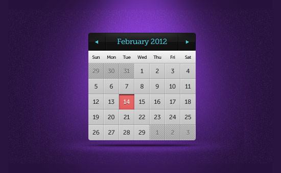 Minimalist Calendar Widget PSD