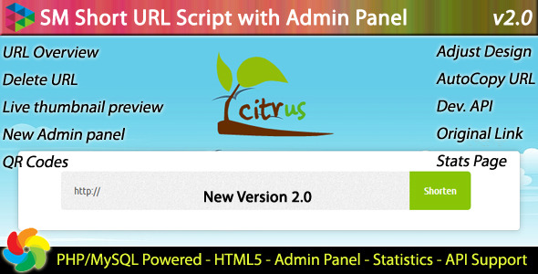 SM Short URL Script with Admin panel