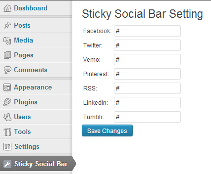 Sticky Social Bar