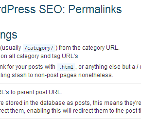 WordPress SEO by Yoast Permalinks
