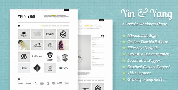 Yin and Yang Clear and Slick WP Portfolio Theme