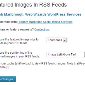 Featured Images in RSS screenshot