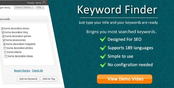 Keyword Finder for WordPress3
