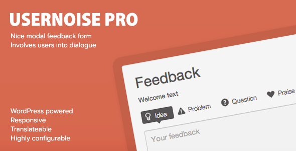 Usernoise Pro advanced Modal Feedback & Debug