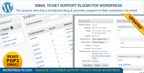 WordPress Email Ticket Support Plugin