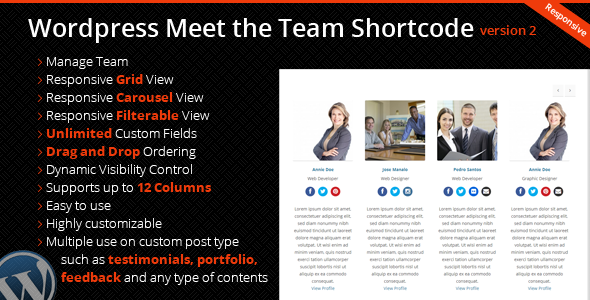 Wordpress Meet the Team Shortcode Plugin