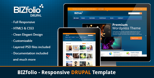 BizFolio Responsive Unique DRUPAL Theme 