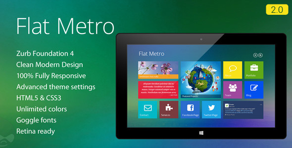 Flat Metro - Responsive Drupal Theme