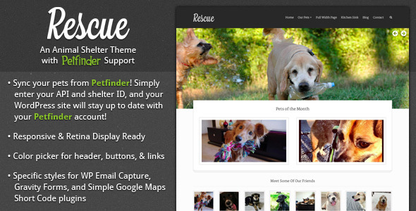 Rescue - Animal Shelter Theme + Petfinder Support