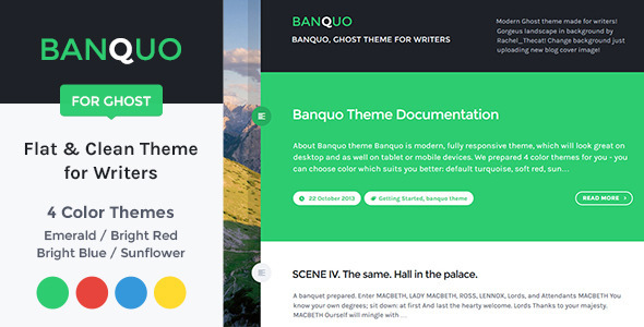 Banquo Clean & Flat Ghost Theme for Writers