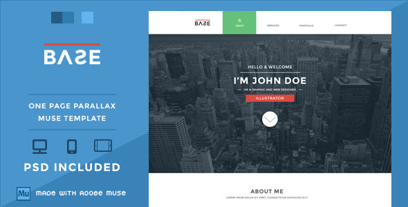 Base - One Page Parallax Muse Theme