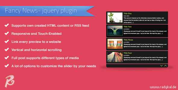 Fancy News - jQuery plugin