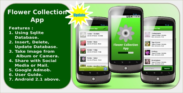 Flower Collection App with Admod and Social Share