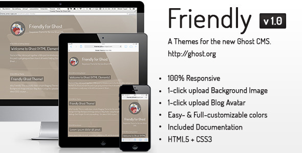 Friendly Responsive Theme for the new Ghost CMS