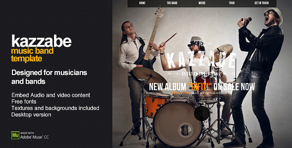 Kazzabe - One Page Music Band Template