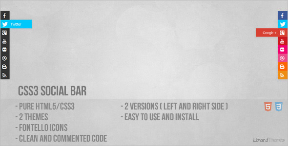 CSS3 Social Bar