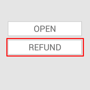 Open and refund buttons on Google Play